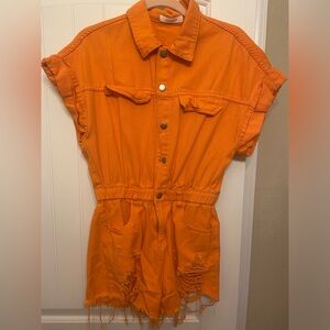 Idem Ditto orange romper, size S/ can fit medium!
